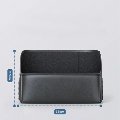 Leather Car Seat Middle Hanger, Luxury Handbag Holder with Storage Pockets