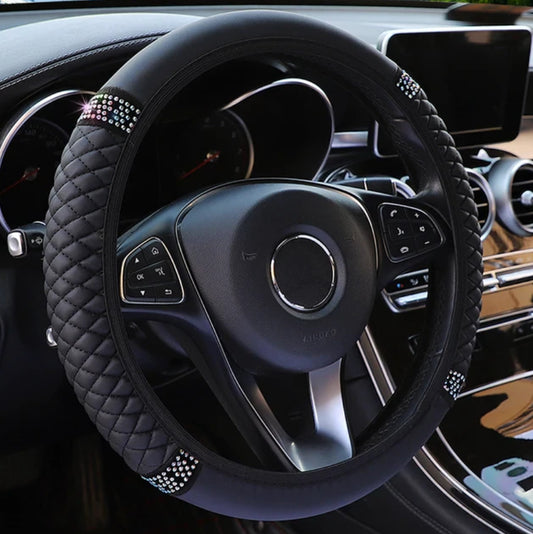 Universal Car Diamond Studded Elastic Steering Wheel Cover