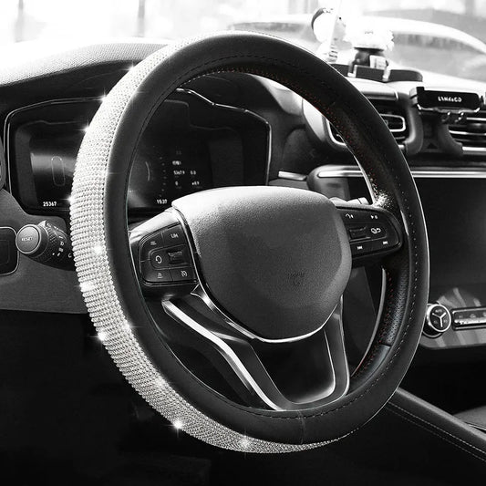 Bling Diamond Crystal Car Steering Wheel Cover, Stylish Car Accessory