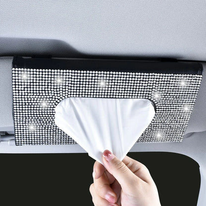 Car Visor Rhinsestone Tissue Box