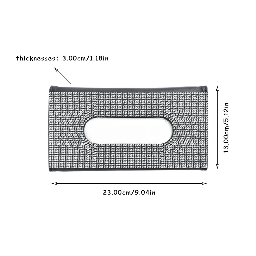 Car Visor Rhinsestone Tissue Box