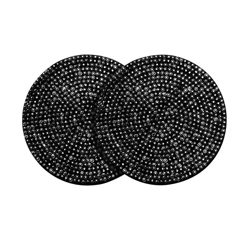 Diamond Car Coaster Set Of 2,Non-Slip Bling Cup Holder Mats