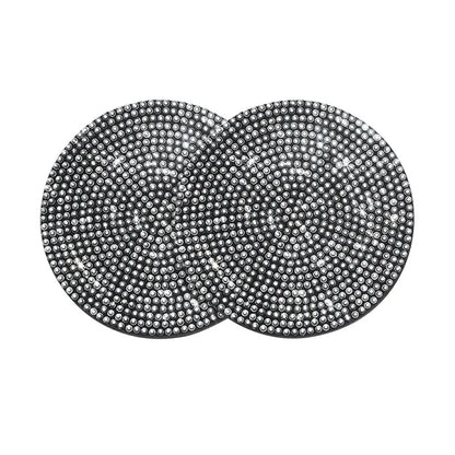 Diamond Car Coaster Set Of 2,Non-Slip Bling Cup Holder Mats