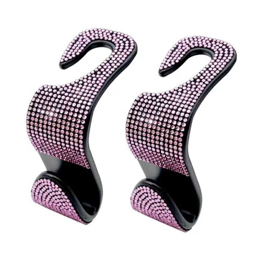 Bling Diamond Car Seat Back Hook Cover Set, Stylish Car Accessories